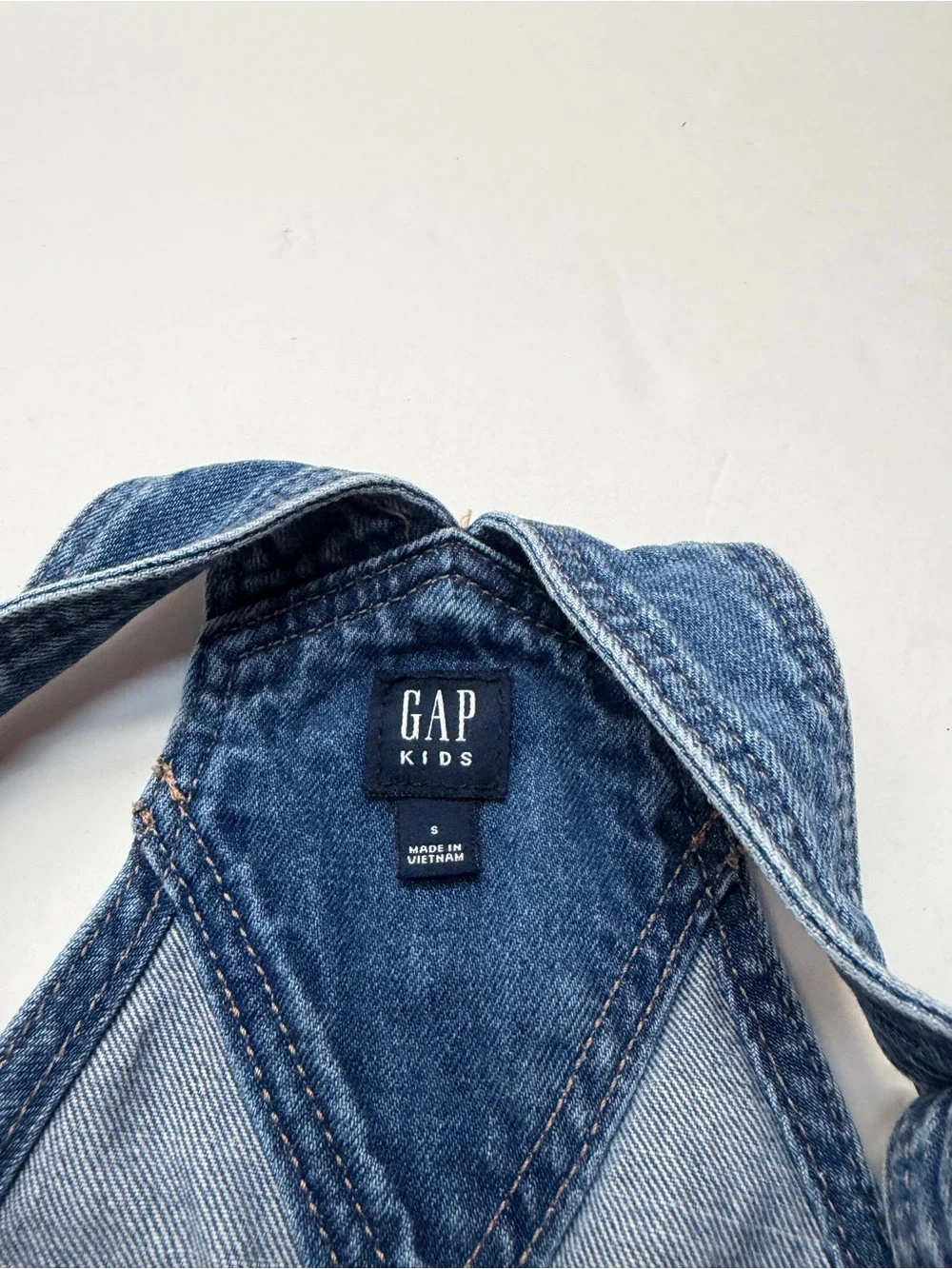 Gap Kids Denim Jean Short Overalls Shortalls with Star Embroidery Blue